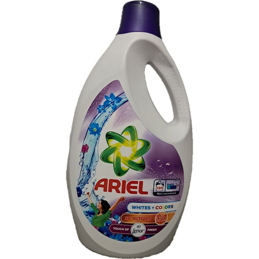 Ariel Detergent Lichid Ariel 3 D Actives Whites+Color + Lenor 120 spalari, 6000 ml